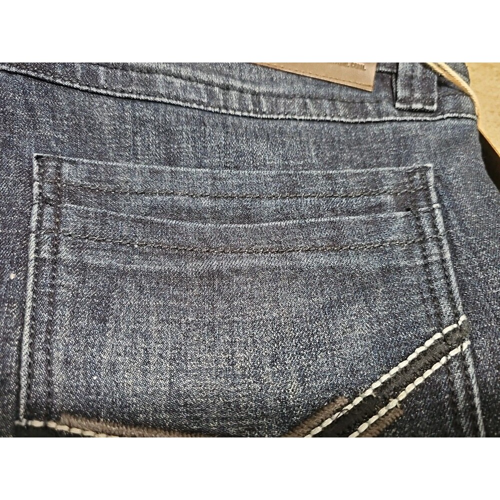 TK Axel Jeans Men Sz 34X32 Blue Denim Stretch Slim Fit Boot Cut Dark Wash NWT - Picture 9 of 9